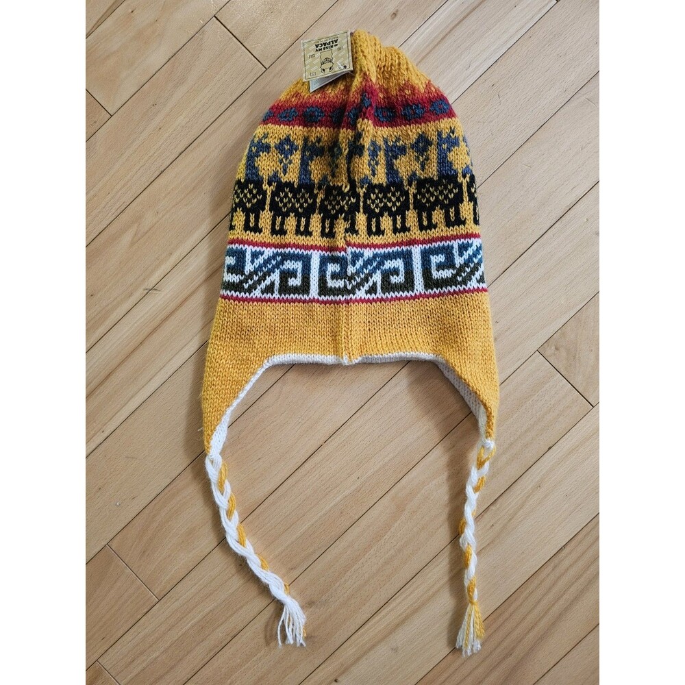 Kiss My Alpaca Pompom Beanie Hat NWT Made In Peru 100% Alpaca